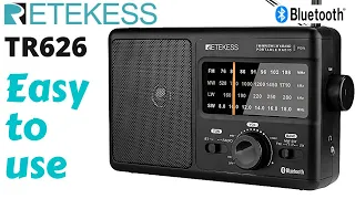 RETEKESS TR626 4 band FM-MW-LW-Shortwave radio with Bluetooth.