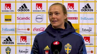 Magda Eriksson pre-match interview (translated) ahead of Sweden vs USA (april 2021)