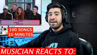 Musician Reacts To Pentatonix Tries To Sing 100 Songs in 10 Minutes