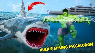 GTA 5 - Hulk HUNTING Megalodon Shark !!! Biggest Shark Attack City !!!