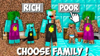 Which FAMILY SHOULD I CHOOSE POOR OR RICH in Minecraft ? DIAMOND VS DIRT !