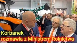 Zaskoczony Minister Rolnictwa 👉w otoczeniu rolników👉na Targach AGROTECH Kielce 2024 [Korbanek]