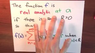 What is a real analytic function? - Week 6 - Lecture 10 - Sequences and Series
