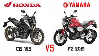 YAMAHA FZ 2021 VS HONDA CB 125 _DETAILED COMPARISON_MILEAGE_TOP SPEED_PRICE_BIKE INFORMER