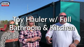 Toy Hauler Enclosed Cargo Trailer with Full Bathroom - Kitchen - Beds | Camping Trailer Conversion