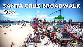 Santa Cruz Beach Boardwalk 2022 - Walking Tour in『4K』