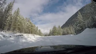 The drive to Lussier Hot Springs in British Columbia.