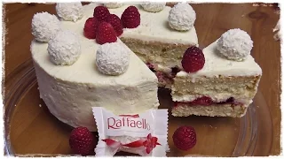 How to make a delicious RAFFAELLO RASPBERRY CAKE | Coconut Raspberry Cake with Coconut Frosting