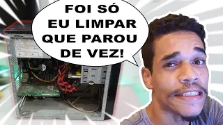 E SO LIMPA QUE PARA DE DAR VÍDEO:( PC NÃO LIGA E NÃO DA VÍDEO) "NÃO SE LIMPA CARVÃO" #01