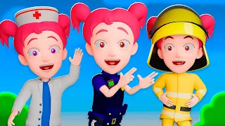 PoliceGirl, FireGirl and Doctor | Best Kids Songs and Nursery Rhymes