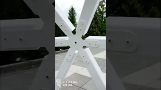 Wooden Dome structure with PVC cover. STAR connector system from VikingDome