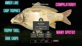 AMBER LAKE COMPILATION OF CARP TROPHIES, RARE CARPS AND TROPHY TROLLS Russian Fishing 4