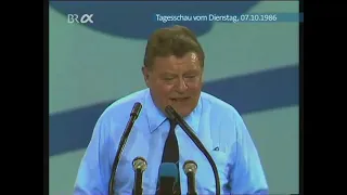 Franz Josef Strauss Danger Grüne  damals schon vor den Grünen 1986 !