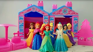 6 minutes Satisfying with Unboxing Disney princesses mini hause play set | Frozen ASMR