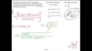 Relativistic Effects and de Broglie Wavelength: Chemistry Sample Problem