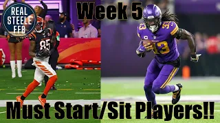 Must Start/Sit Players in Week 5!! Fantasy Football