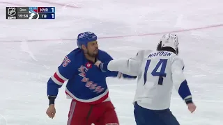 Ryan Reaves Makes Pat Maroon Answer For Running His Goalie in the Second Period | March 19th, 2022