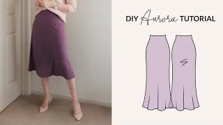 DIY Aurora Bias Midi Skirt / How to Make a Silk Skirt + Sewing Pattern