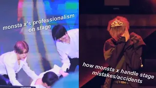 monsta x’s professionalism during stage mistakes/accidents