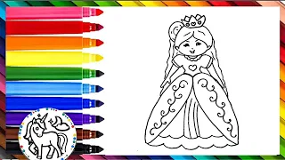 How to Colour princess | Princess drawing colouring painting for kids