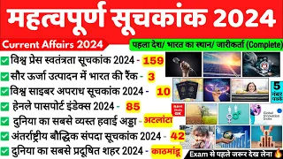 महत्वपूर्ण सूचकांक 2024 | Important Index 2024 Current Affairs | Mahatvpurn Suchkank 2024 | Gk Trick