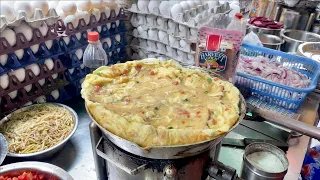 India's Biggest 30 Egg Omelet | Most Loaded Buttery Omelette | Indian Street Food