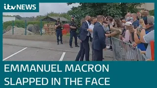 Two arrested after French President Emmanuel Macron slapped in the face | ITV News