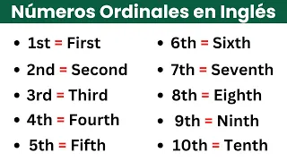 Los Números Ordinales en inglés 1-20