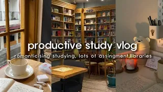productive study vlog ♡ | romanticising final week 🧸