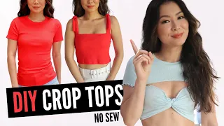 DIY Crop Tops - NO SEW Hacks 💡