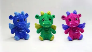 💛💚Incredible🦖Funny crochet DRAGON detailed pattern - Symbol of 2024. Part 1