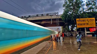 WAP-7 High Speed HUMSAFAR Express Thrashes Faridabad Amidst Windy Overcast Weather at 130 KMPH