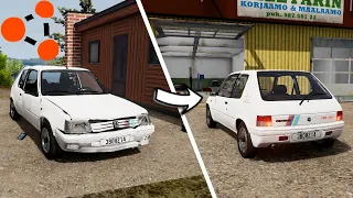 RESTORING A DAMAGED PEUGEOT 205 RALLYE | BeamNG.Drive