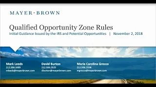 Window of Opportunity: The IRS Issues Initial Guidance on Qualified Opportunity Zone Rules