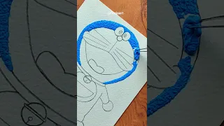 Doraemon tissue art 💙/ painting using tissue paper 😱#shorts