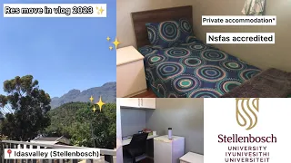 Stellenbosch uni res move in vlog and room tour 2023| priv accommodation in Idasvalley| SA YouTuber