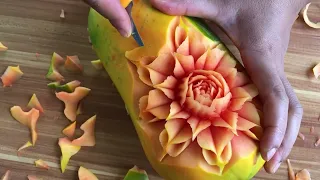 Blossoms of papaya carving