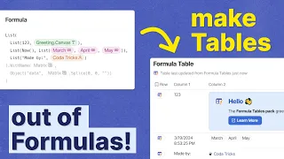 The most powerful Coda Pack: Formula Tables