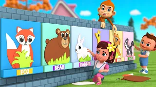 Learn Animal Names with Little Baby Fun Play Wall Art Paper Cut Outs Toy Set 3D Kids Educational