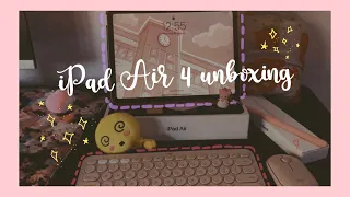 🍎 iPad Air 4 unboxing ( rose gold )  + accessories 🌸 [ lofi BGM & asmr✨ ]