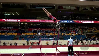 MUTLU Demet (TUR) - 2018 Artistic Worlds, Doha (QAT) - Qualifications Uneven Bars