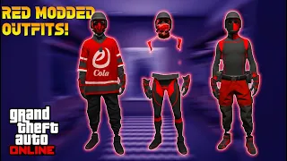 GTA 5 How To Get Multiple Red Modded Outfits All at ONCE! 1.65! (GTA 5 Clothing Glitches)