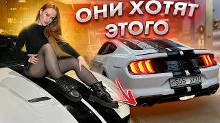 ТЮНИНГ ВЫХЛОПА для ДЕВУШКИ на  FORD MUSTANG 2.3 / УПРАВЛЯЕМЫЙ ВЫХЛОП #shorts #mercedes#bmw#exhaust