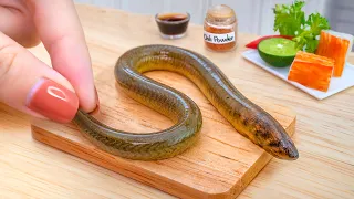 🐍 Eel Fishing With Eggs and Cooking Japanese Grilled Eel Rice in Miniature Kitchen 🍳 ASMR Cooking