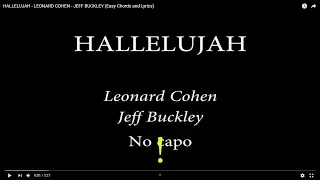 HALLELUJAH - LEONARD COHEN/JEFF BUCKLEY (easy Chords and Lyrics)