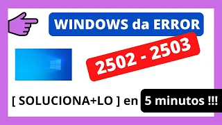 How to SOLVE error 2503 and 2502 📢 in [WINDOWS 10] (Called Runscript when not market in progress)