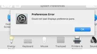 SOLVED : could not load display preference pane