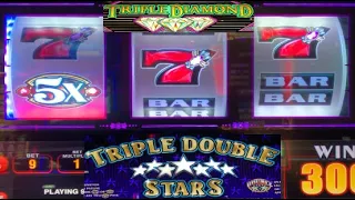 FINALLY! High Limit Slots! Triple Double Stars + Triple Diamond + 5x 5x 5x Jackpots slot play!