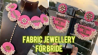 How to make fabric jewellery for brides | fabric jewellery making At Home