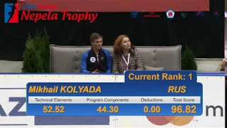 Mikhail Kolyada SP - Ondrej Nepela Trophy 2018
